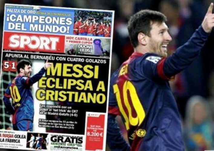 foto: La prensa española elogió a Messi por los cuatro goles