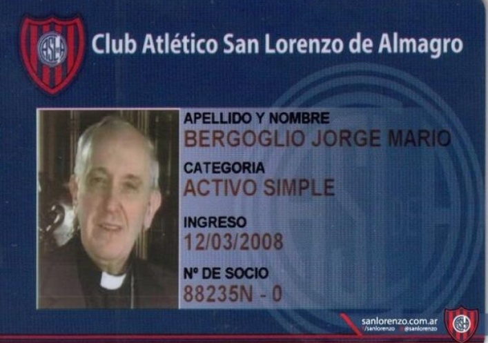 foto: San Lorenzo felicitó a Jorge Bergoglio, hincha y socio del club