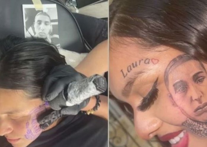 foto: Una tiktoker descubrió que su pareja le fue infiel y se tatuó su cara en la mejilla