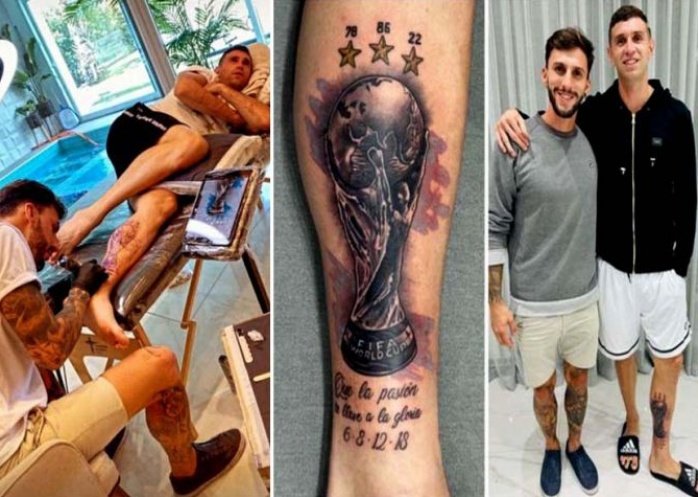 foto: El impresionante tatuaje de la Copa del Mundo que se hizo Dibu Martínez